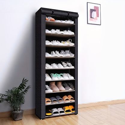 Shoe Cabinet with Fabric Cover and Steel Frame – 6 or 8 Tiers