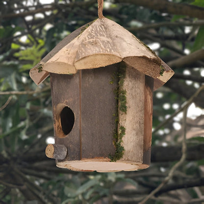 Wooden Birdhouse with a Hanging Strap