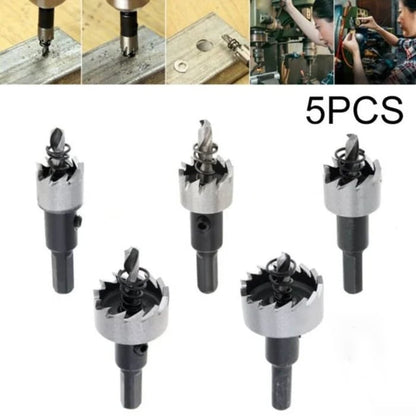 HSS Carbide Metal Drill Bit Set, 5-Piece – for Metal, Wood & Plastic