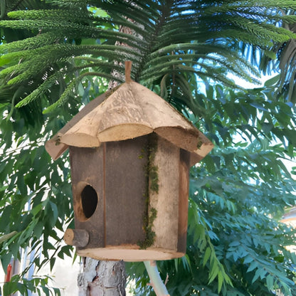 Wooden Birdhouse with a Hanging Strap