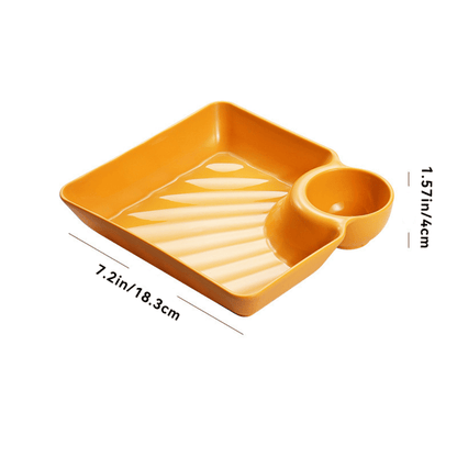 Dip Plate with Built-In Sauce Compartment – No More Mess
