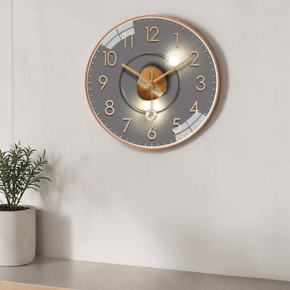 Silent Wall Clock, Ø 20 cm – Glass Cover & Metal Hands, No Ticking