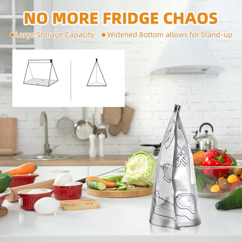 Aluminum Foil Food Storage Bags – Reusable Up to 200 Times