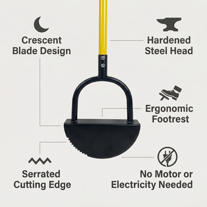 BowLift | EdgeMaster Lawn Edger | Half-Moon Design with Wavy Edge | Manual Tool for Clean Lawn Edges & Beds