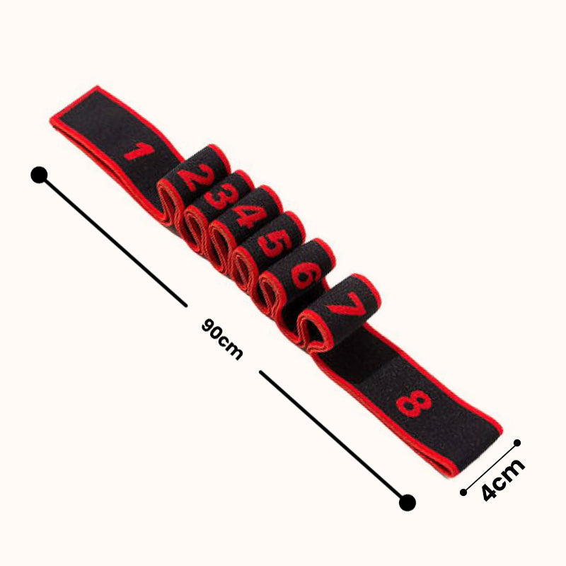Adjustable Resistance Band with 8 Segments for Yoga and Workouts