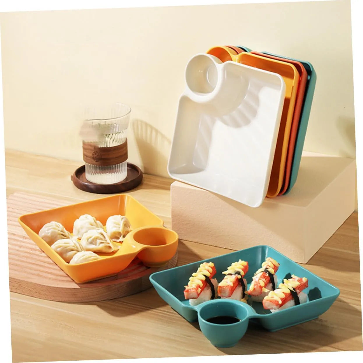 Dip Plate with Built-In Sauce Compartment – No More Mess