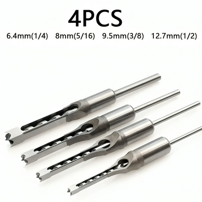 Wood Drill Bit Set for Square Holes – Precision Drill Bits, Stainless Steel
