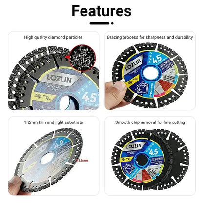 115 mm Diamond Saw Blade – Multifunctional for Tiles, Concrete, and Steel - 2-Pack