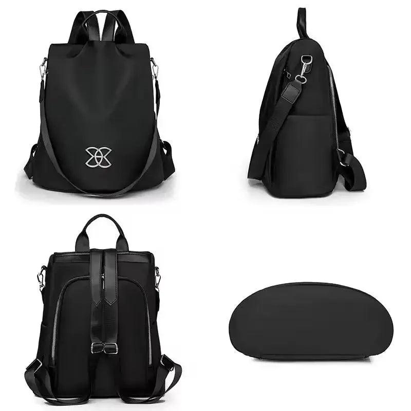 Anti-Theft Backpack – 3 Carrying Options, Water-Repellent, Brown & Black