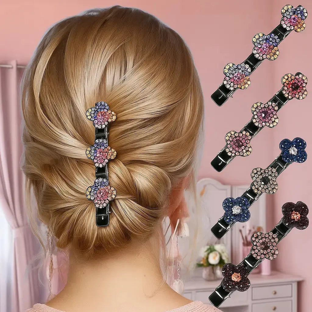 Braided Crystal Hair Clip – Shiny Hold for Any Occasion