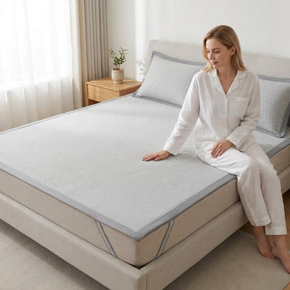 Cooling Mattress Protector Set – Ice Silk Fiber, 5 Sizes, Washable
