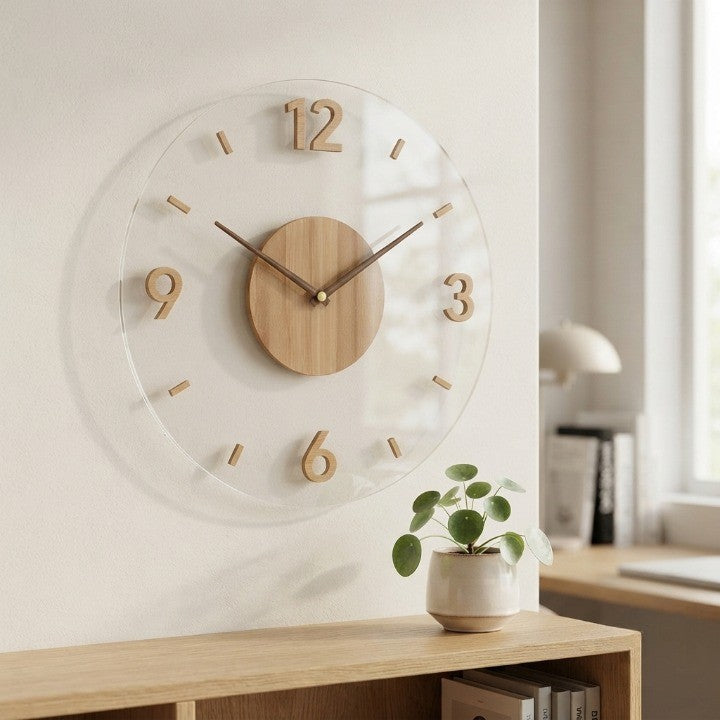 Silent Wooden Wall Clock – Minimalist Design for Any Room