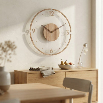 Silent Wooden Wall Clock – Minimalist Design for Any Room