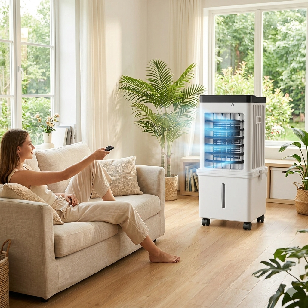 3-in-1 Air Cooler with 15L Water Tank — Cool, Humidify, Purify