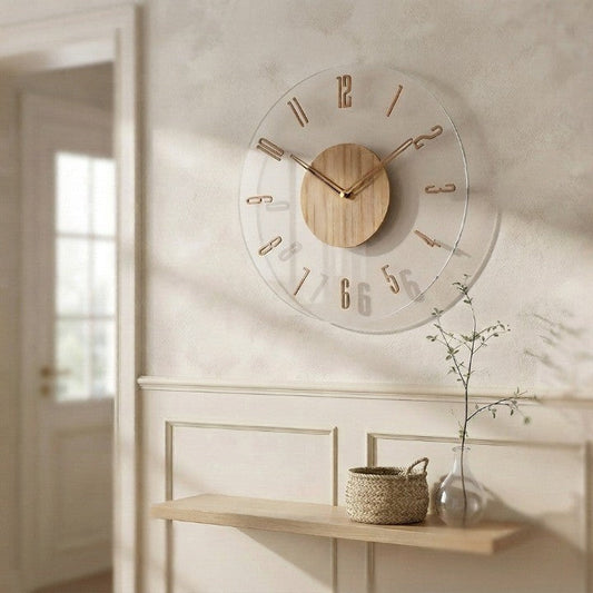 Silent Wooden Wall Clock – Minimalist Design for Any Room