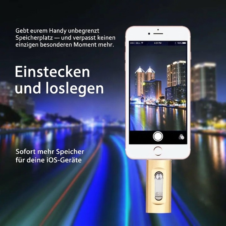 3-in-1 USB Flash Drive — More Storage for iPhone, Android & PC