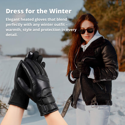 BowLift | Heated Gloves for Women UK – Ladies Thermal Waterproof Winter Gloves with Touch Screen & USB Rechargeable Warm Design
