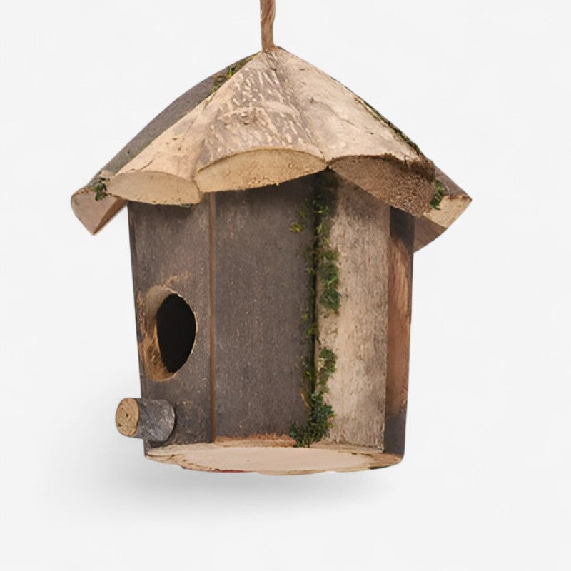 Wooden Birdhouse with a Hanging Strap