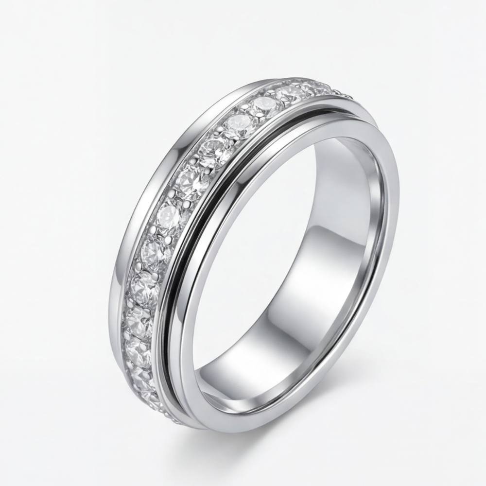 Zirconia Swivel Ring with Rotating Band