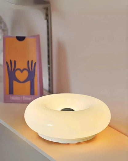Round Donut-Shaped Table Lamp with Soft LED Light