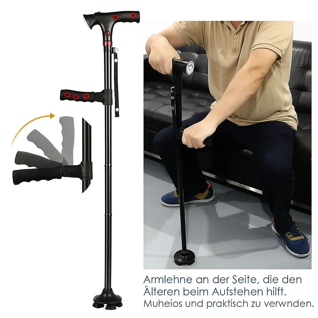 Folding Walking Cane with LED Light and Alarm