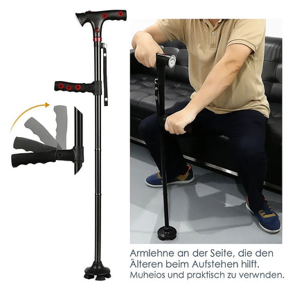 Folding Walking Cane with LED Light and Alarm