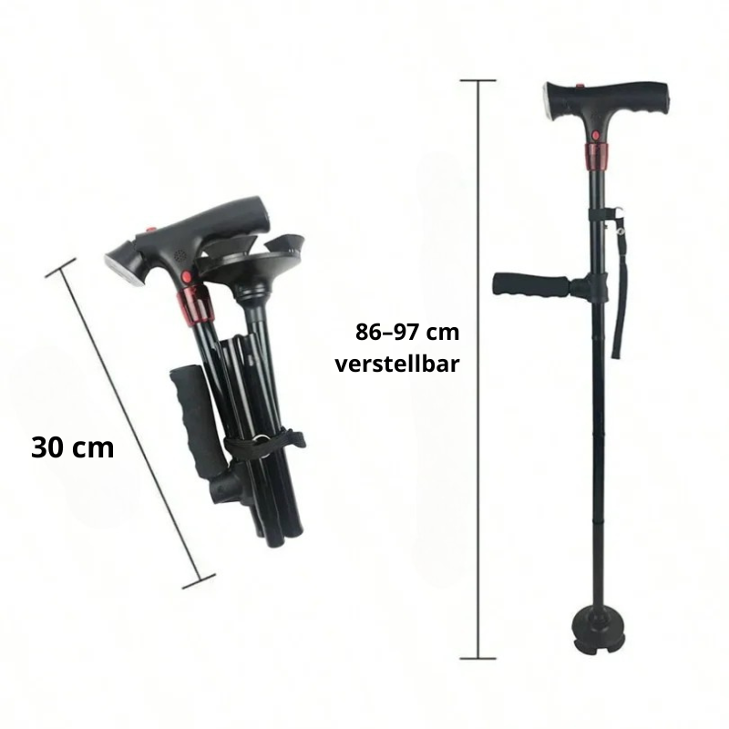 Folding Walking Cane with LED Light and Alarm