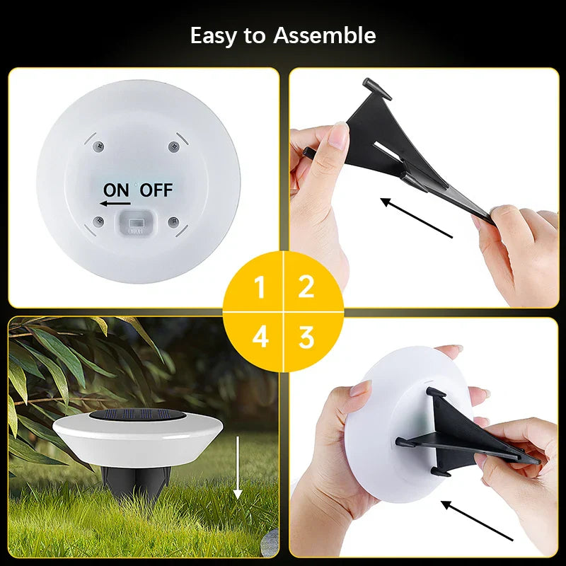 Solar Ground Light with 14 LEDs and 360° Ground Lighting – Set of 4