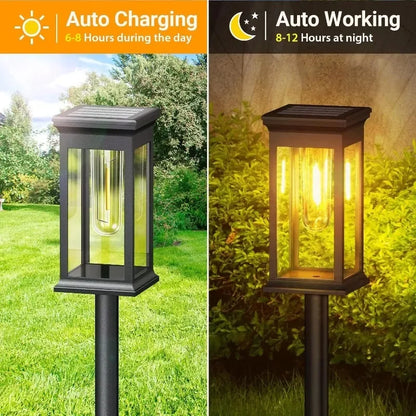 Solar Pathway Light in Lantern Design with Filament Look – Set of 2
