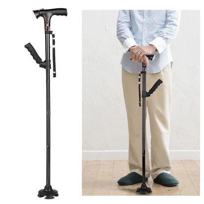 Folding Walking Cane with LED Light and Alarm