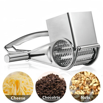 Stainless Steel Rotary Grater – Hand Crank for Cheese and Vegetables
