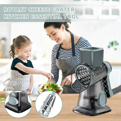 Rotary Grater with 3 Interchangeable Drums