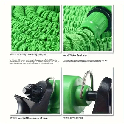 Expandable Garden Hose with 7-Function Spray Gun – Expands to 3 Times Its Length