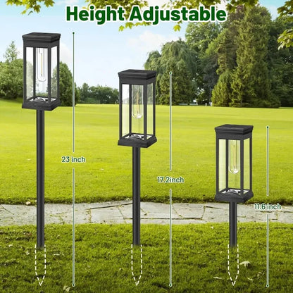 Solar Pathway Light in Lantern Design with Filament Look – Set of 2