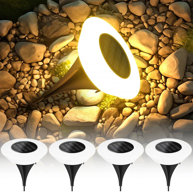 Solar Ground Light with 14 LEDs and 360° Ground Lighting – Set of 4