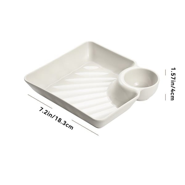 Dip Plate with Built-In Sauce Compartment – No More Mess