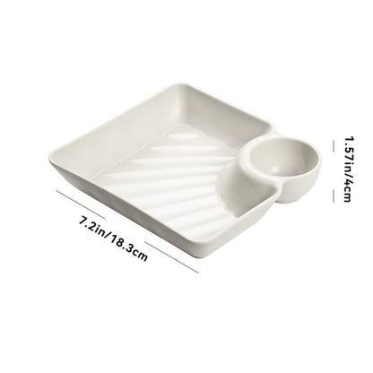 Dip Plate with Built-In Sauce Compartment – No More Mess