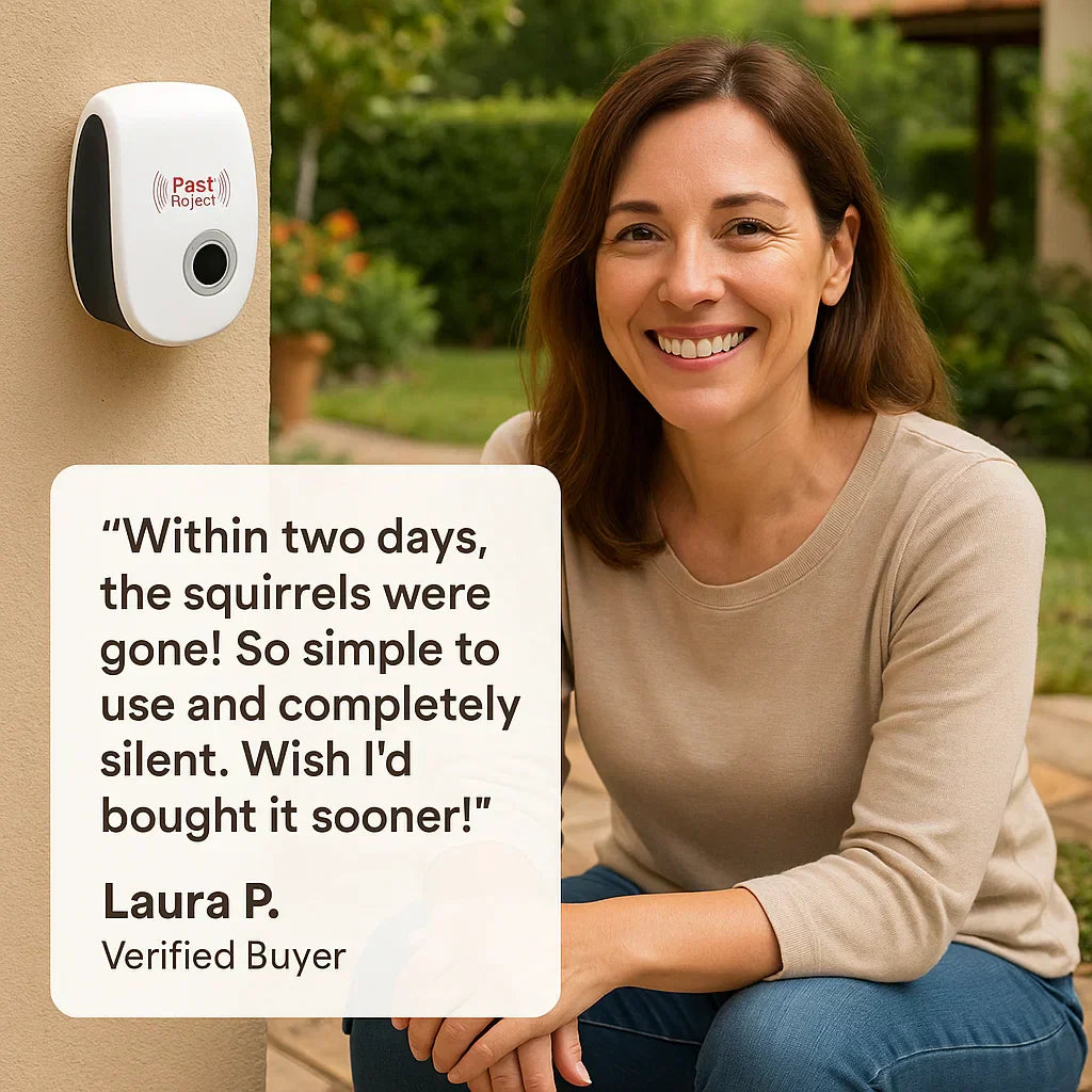 BowLift | Ultrasonic Squirrel Repeller Device - Effective Pest Control to Deter Squirrels in 48 Hours for Gardens & Yards