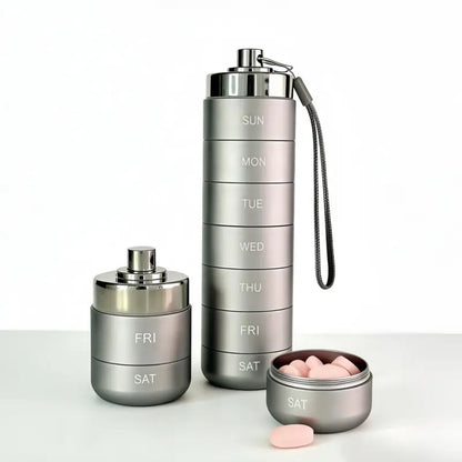 7-Day Waterproof Aluminum Pill Dispenser