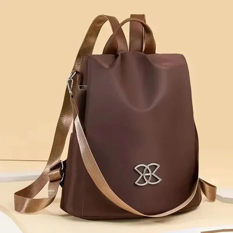Anti-Theft Backpack – 3 Carrying Options, Water-Repellent, Brown & Black