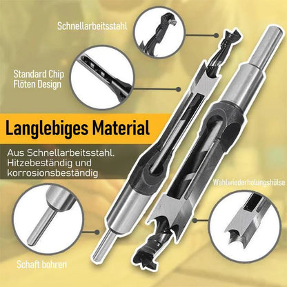 Wood Drill Bit Set for Square Holes – Precision Drill Bits, Stainless Steel