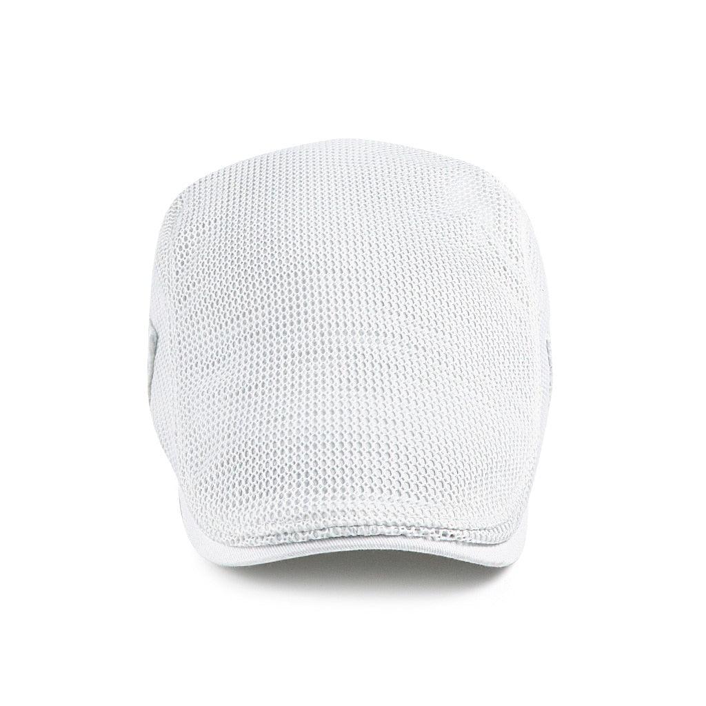 Flat cap, mesh material, breathable, adjustable