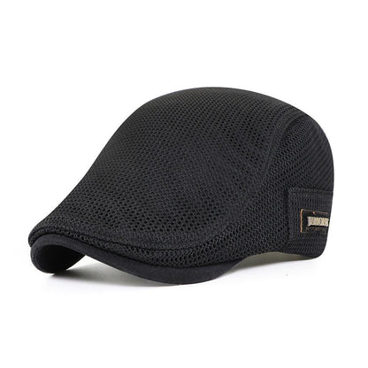 Flat cap, mesh material, breathable, adjustable