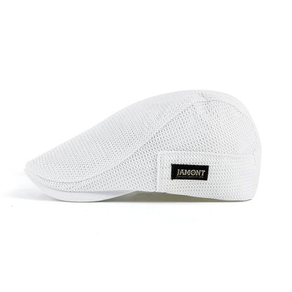 Flat cap, mesh material, breathable, adjustable
