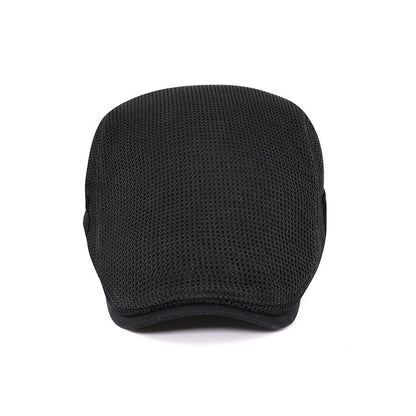 Flat cap, mesh material, breathable, adjustable